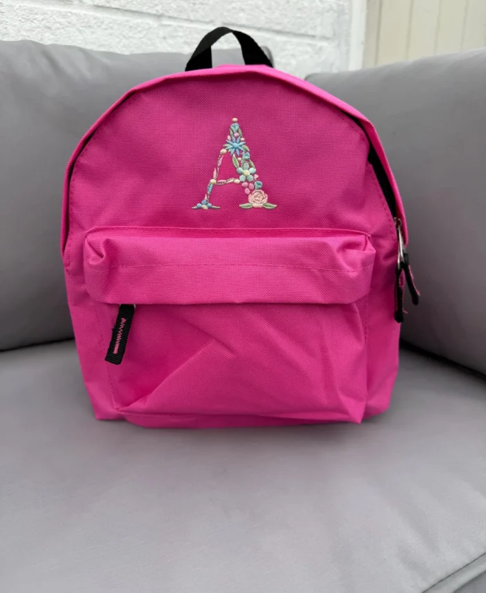 Floral embroidered toddler backpack